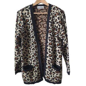 Casual Corner Leopard Print Button-Front Cardigan